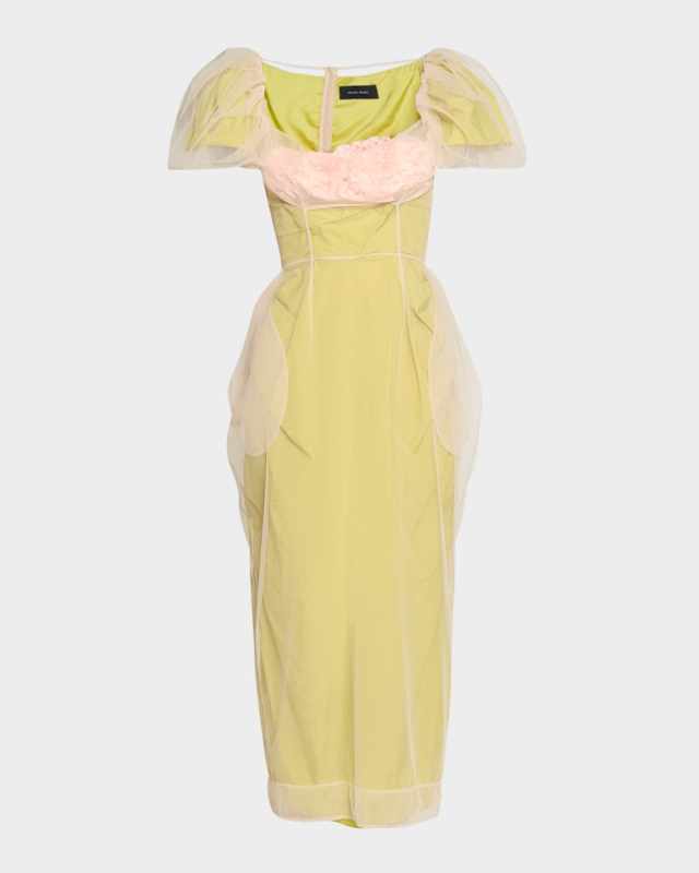 Carnation Balconette Bustier Layered Midi Dress
